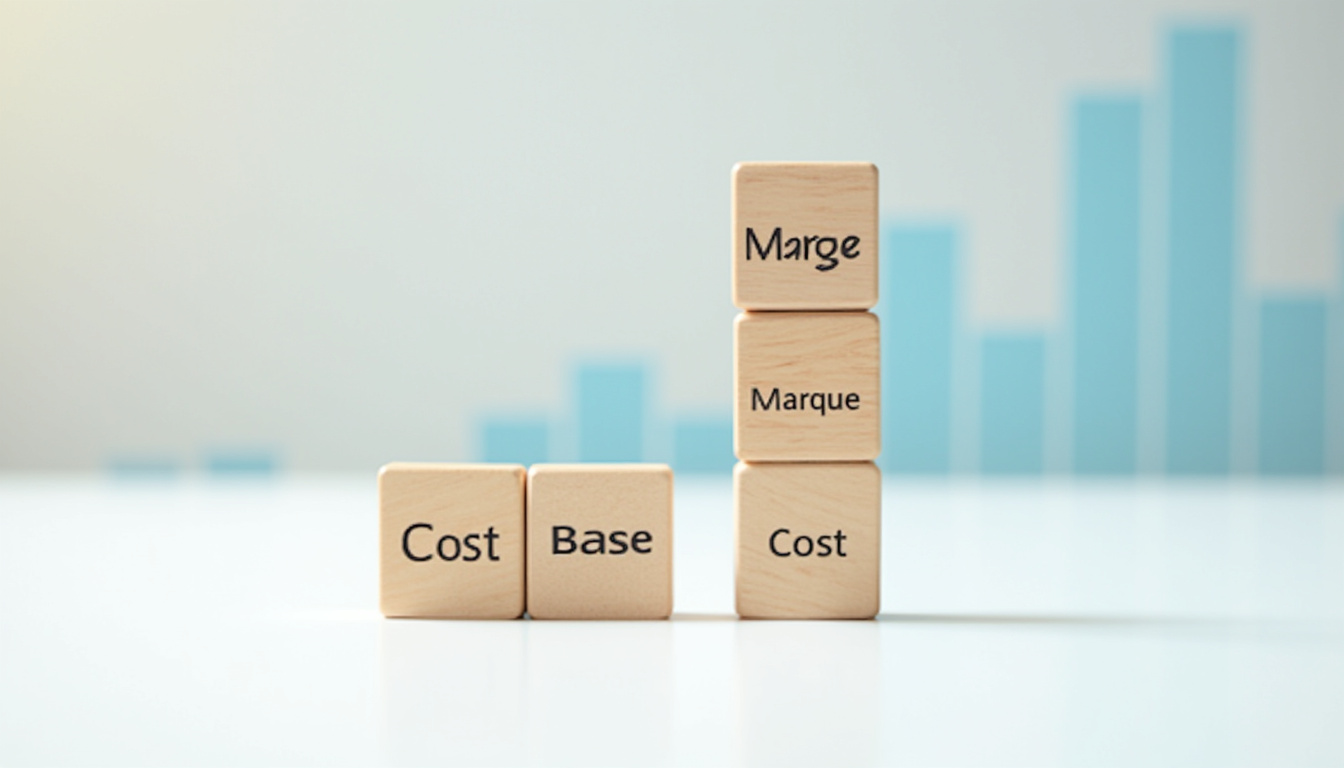Graphique comparatif montrant la différence visuelle entre taux de marge et taux de marque sur un même produit