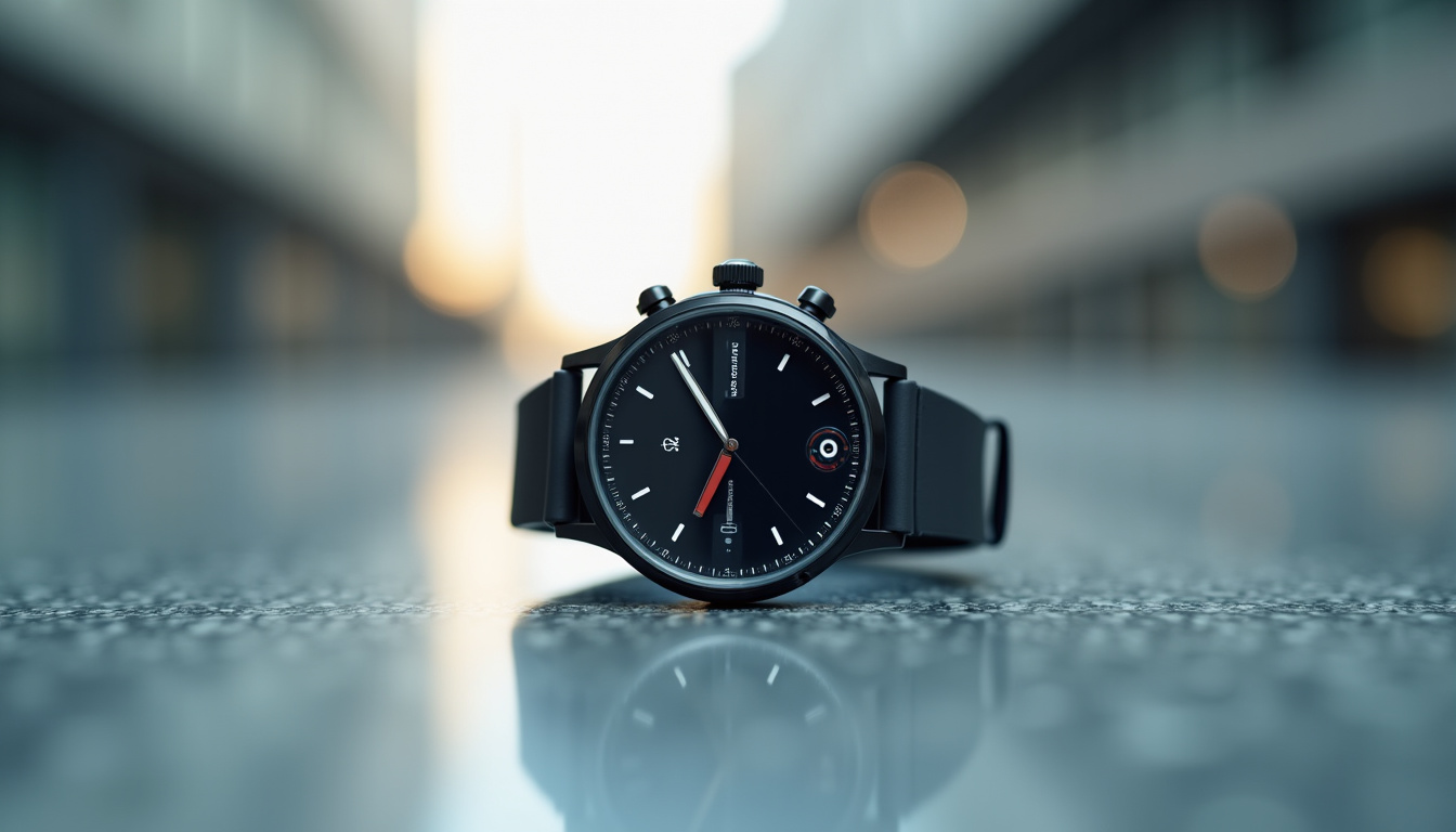 Montre connectée affichant la distance parcourue et le nombre de pas en temps réel