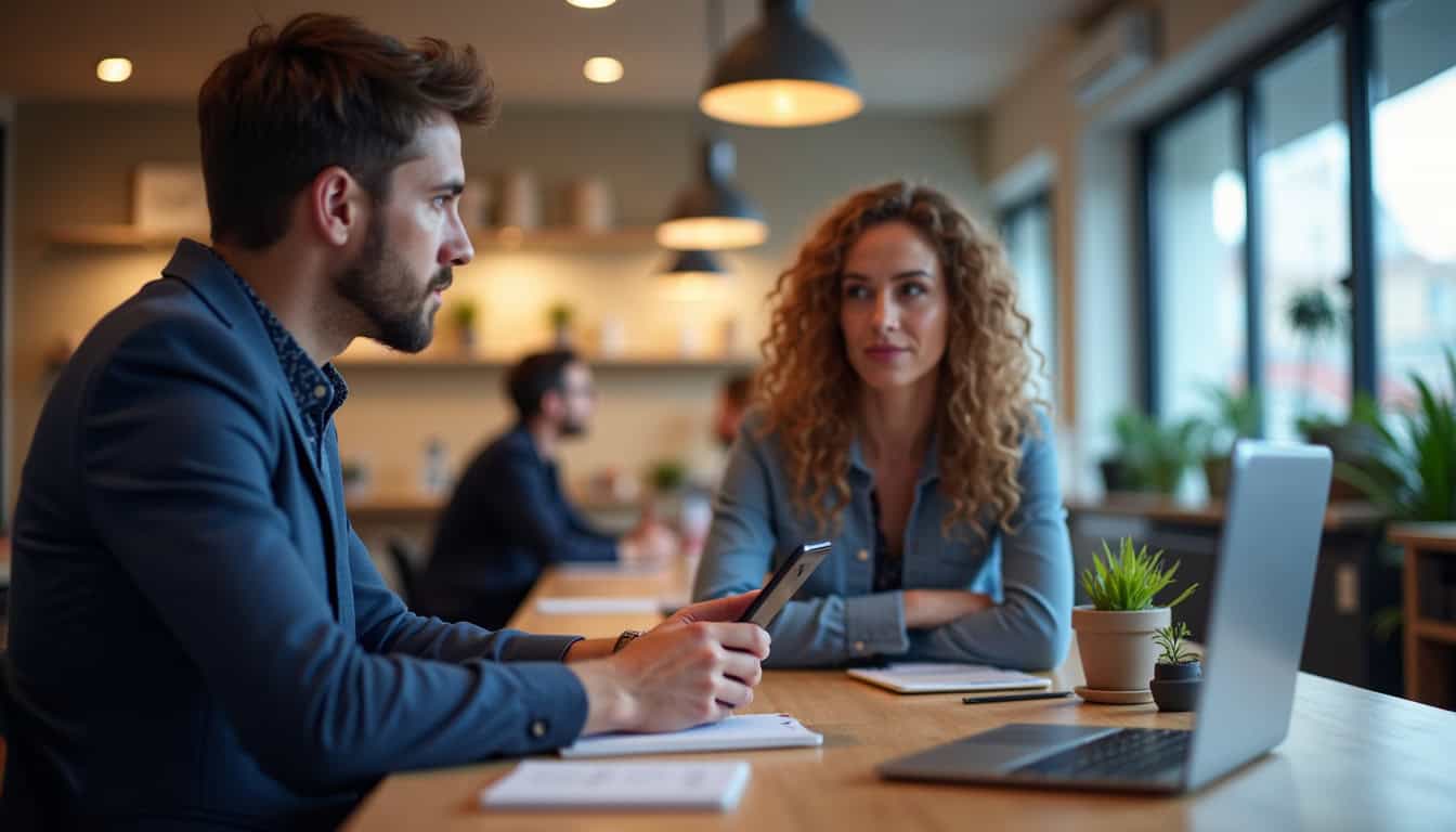 Réunion de stratégie digitale dans une agence de communication à Marseille
