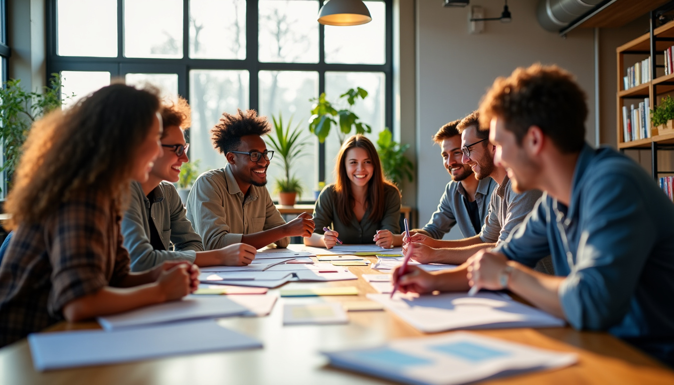 Atelier collaboratif de design entre clients et équipe produit lors d’un concours d’idées