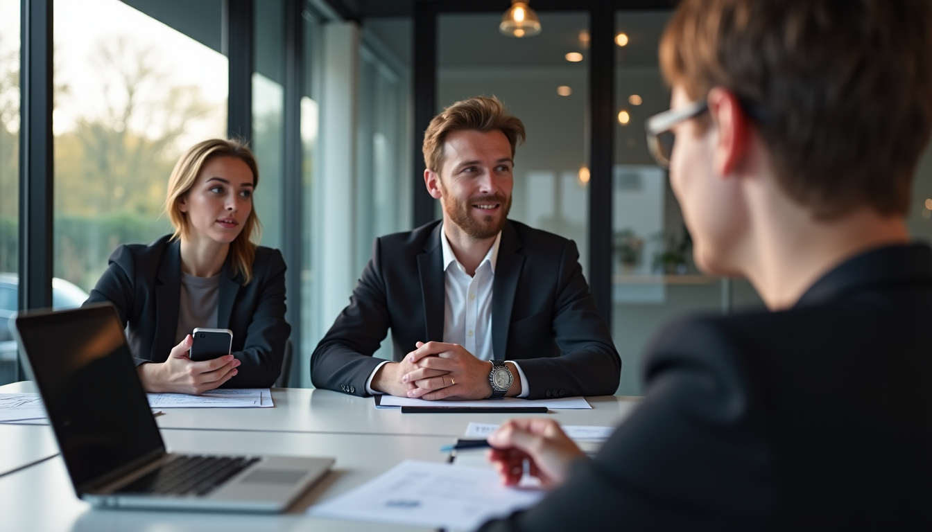 Chief Marketing Officer dirigeant une réunion stratégique avec son équipe marketing multidisciplinaire