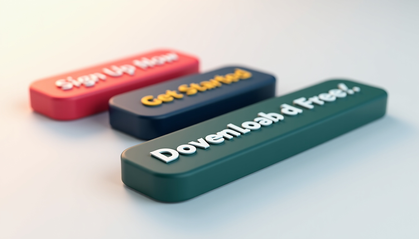 Exemple de boutons Call-To-Action bien conçus avec contraste de couleur et texte clair