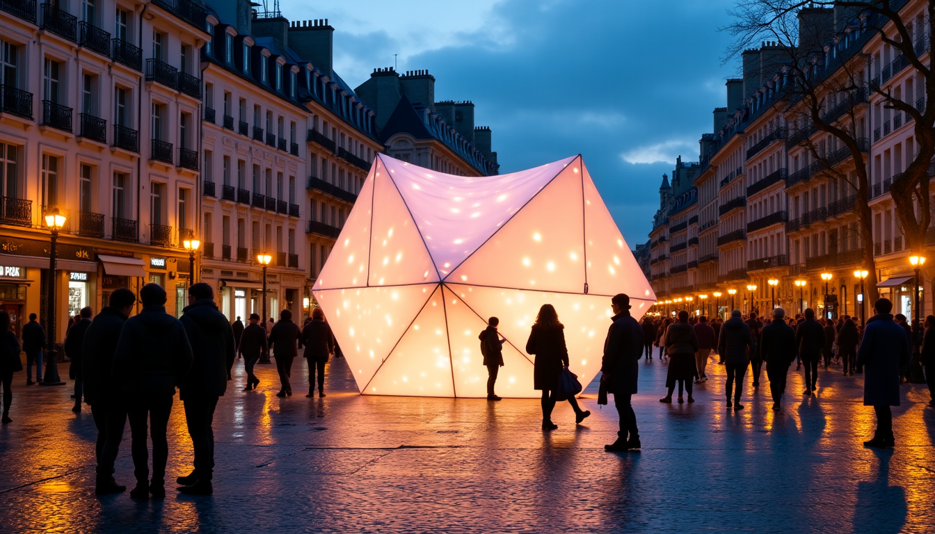 Installation artistique éphémère en plein centre-ville de Paris dans le cadre d