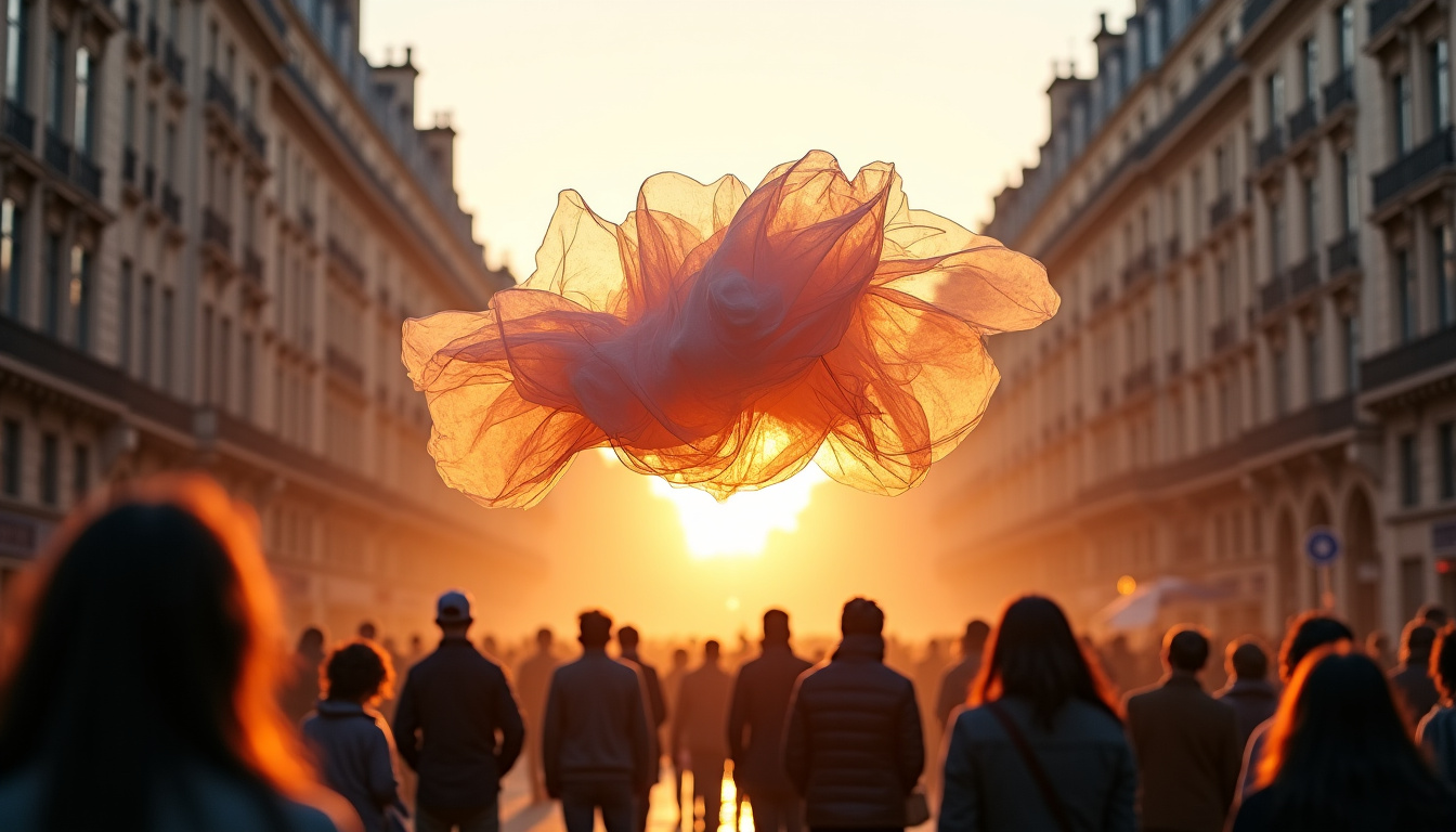 Installation artistique éphémère en plein centre-ville de Paris dans le cadre d'une campagne de street marketing
