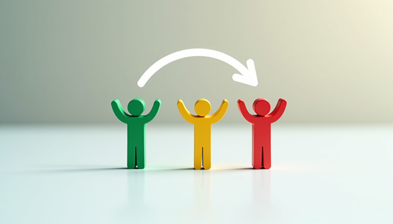Illustration schématique expliquant la définition du Net Promoter Score (NPS) avec les catégories de clients