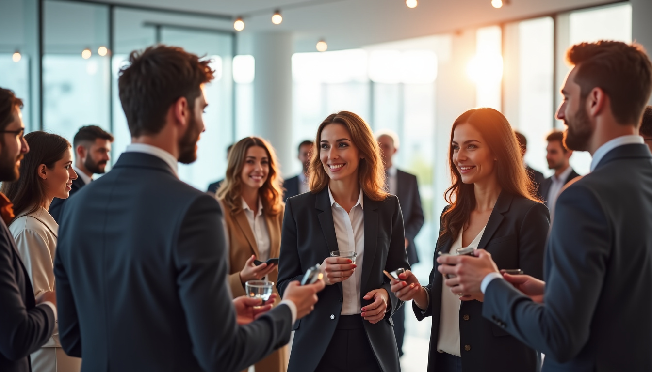 Réseau de distributeurs indépendants présentant des produits à des clients dans un cadre professionnel