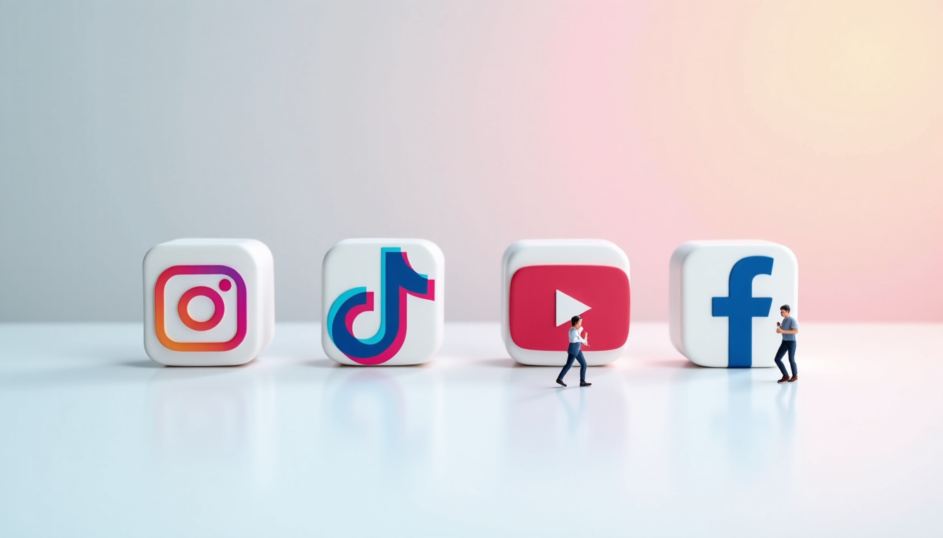 Tableau comparatif des fonctionnalités de marketing combiné sur Instagram, TikTok, YouTube et Facebook en 2026