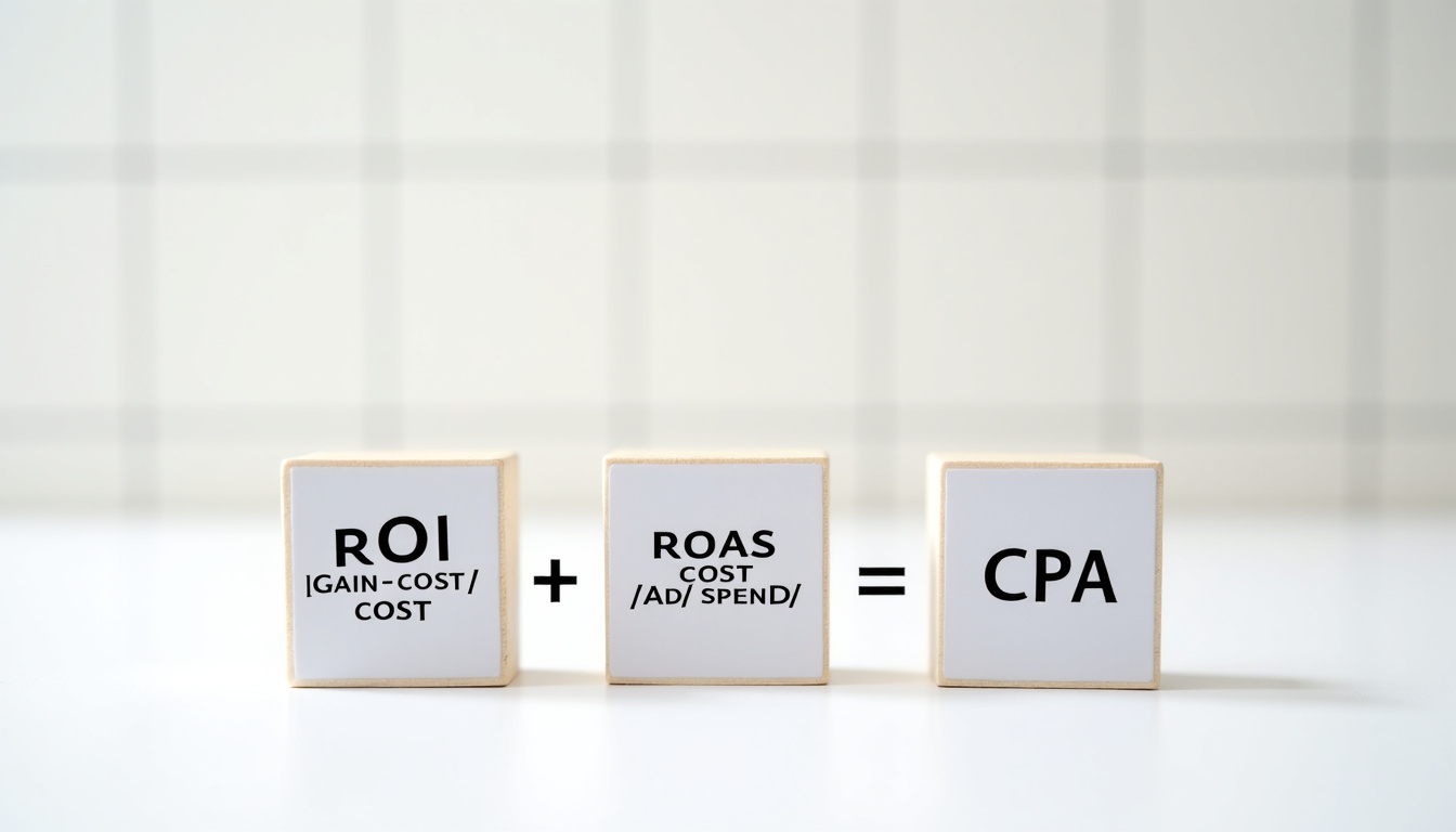 Tableau comparatif des indicateurs ROI, ROAS et CPA avec leurs définitions et usages