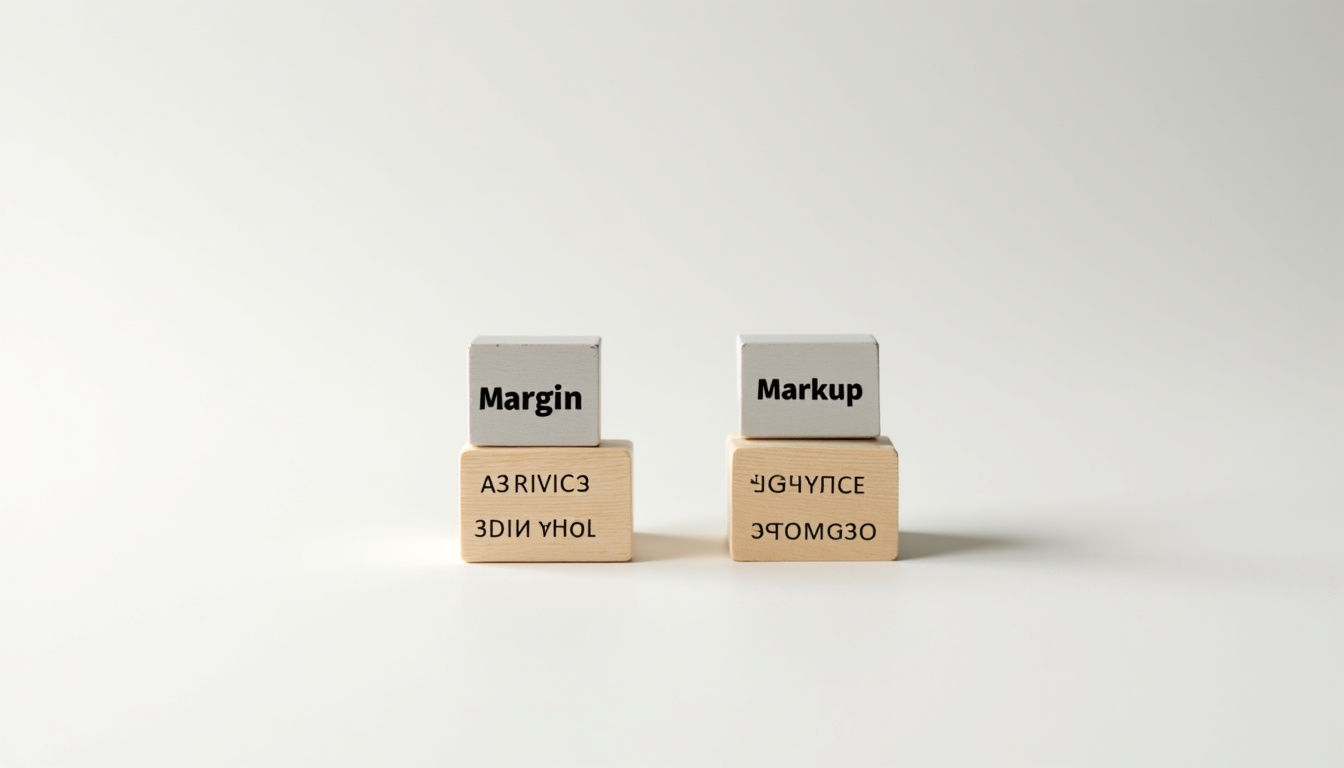 Graphique comparatif montrant la différence visuelle entre taux de marge et taux de marque sur un même produit