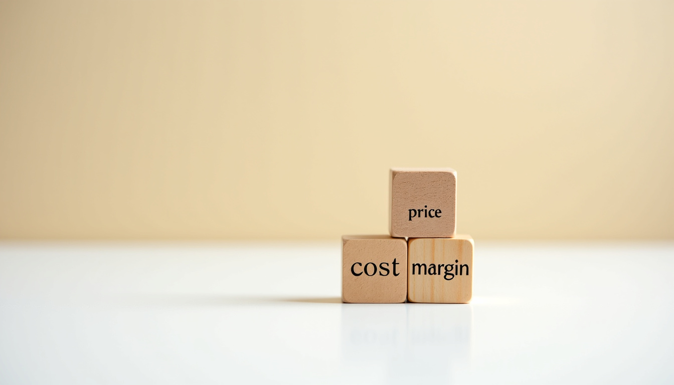 Illustration d'une balance entre augmentation des prix et réduction des coûts pour optimiser le taux de marque