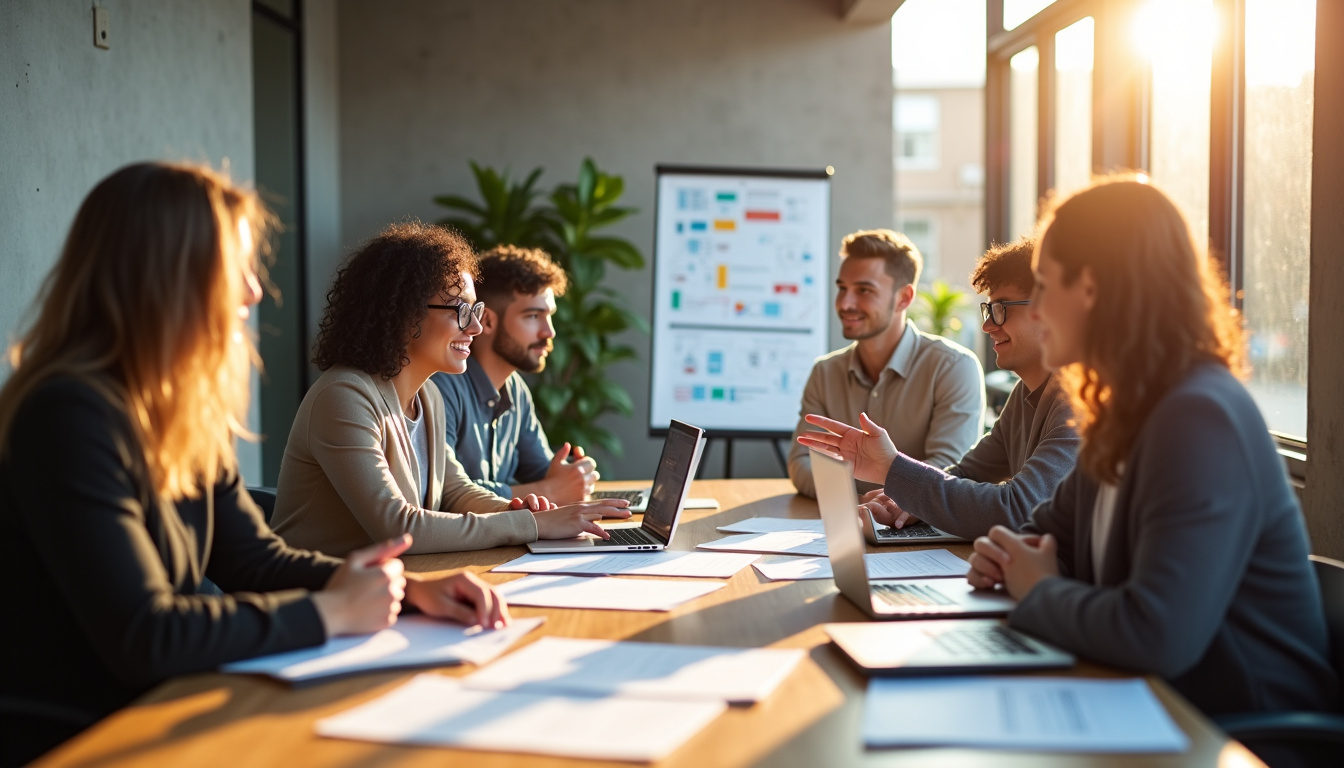 Directeur marketing virtuel en réunion stratégique avec son équipe