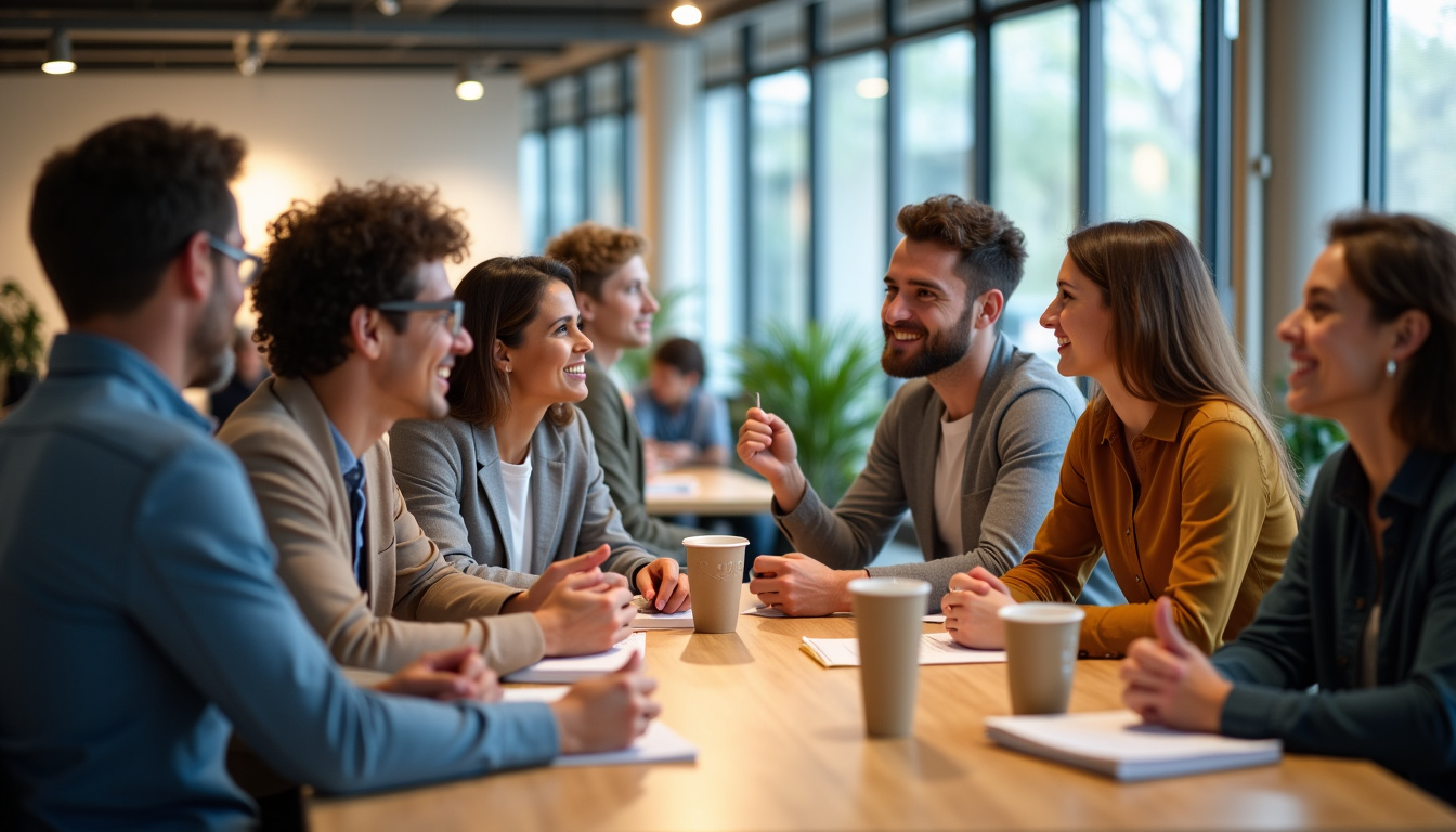 Participation à un événement professionnel avec échanges et discussions entre entrepreneurs
